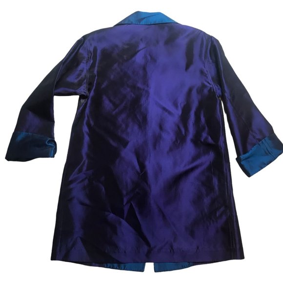 Metallic Blue Purple Formal Coat Women's 4 Evening Evan Picone Prom Party - Picture 2 of 8